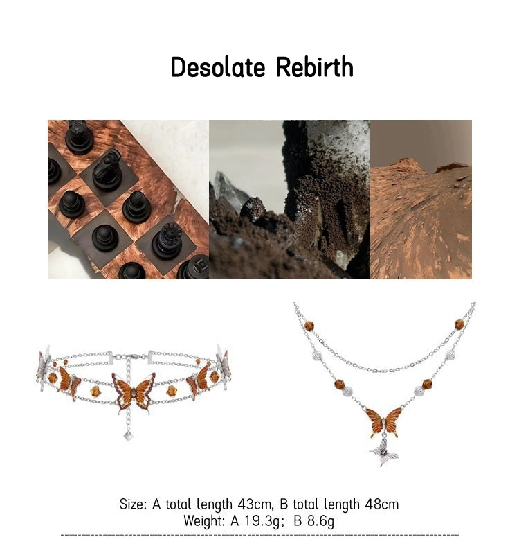 1STXULIE Desolate Rebirth Collection Niche Gothic Choker Necklace T4738