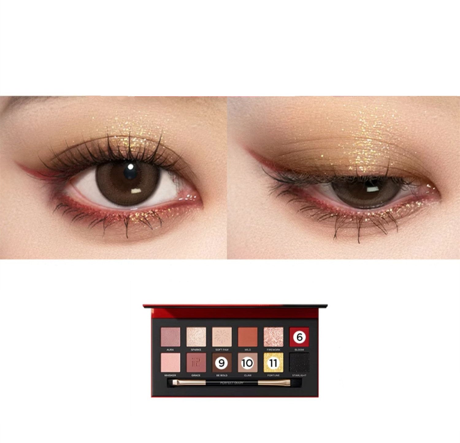 Perfect Diary X Discovery 12 Colors Tiger & Cat Eyeshadow Palette T4319