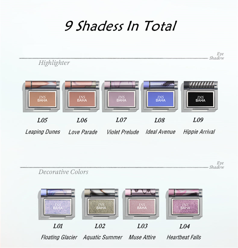 INSBAHA Matte & Pearlescent Monochrome Eyeshadow T4119