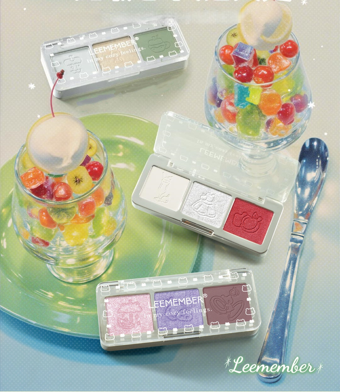 LEEMEMBER Fruit Punch Collection 3-color Satin Eyeshadow Palette T5000