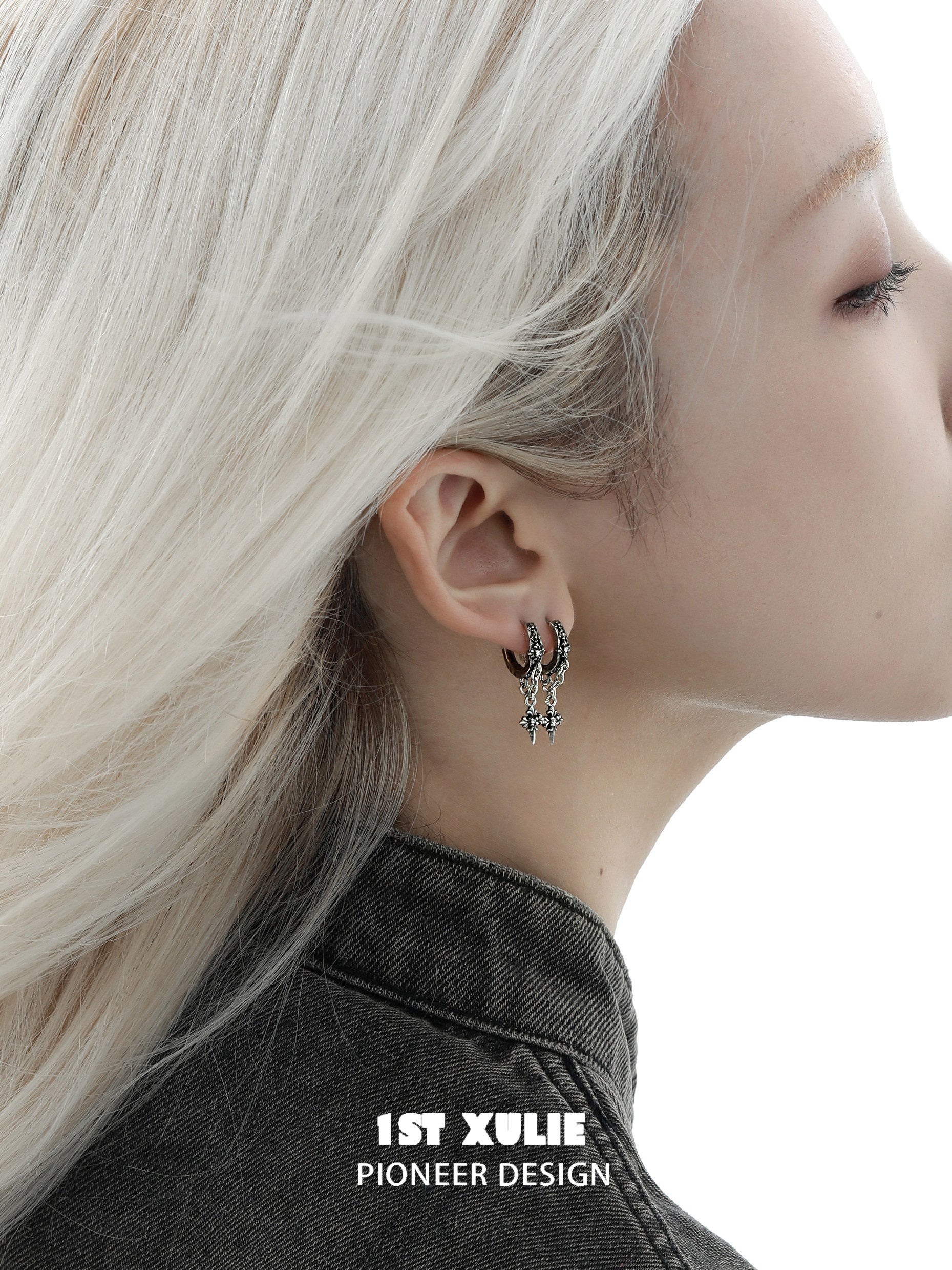 1STXULIE Superior Niche Iris Collection Cross-shaped Earring Backs T5880