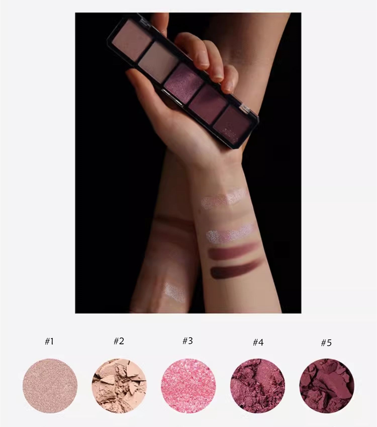 ODDITY 5-Color Glass Pearlescent Eyeshadow Palette T4199