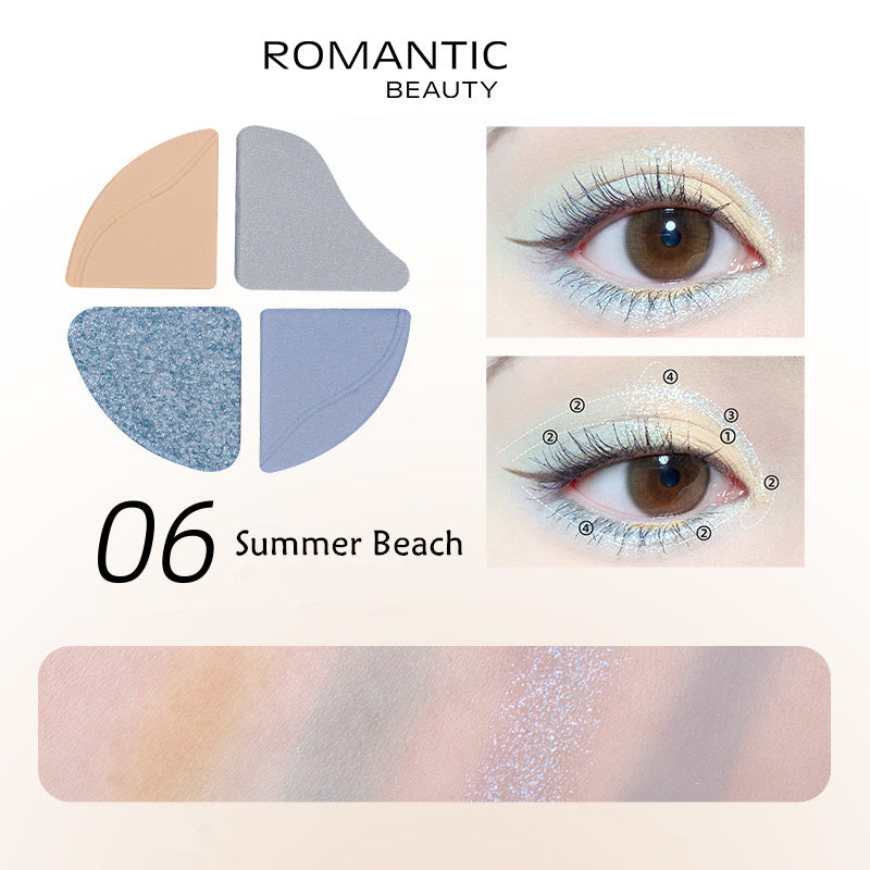 ROMANTIC BEAUTY Pink Bubble 4 Color Eyeshadow Palette T3881