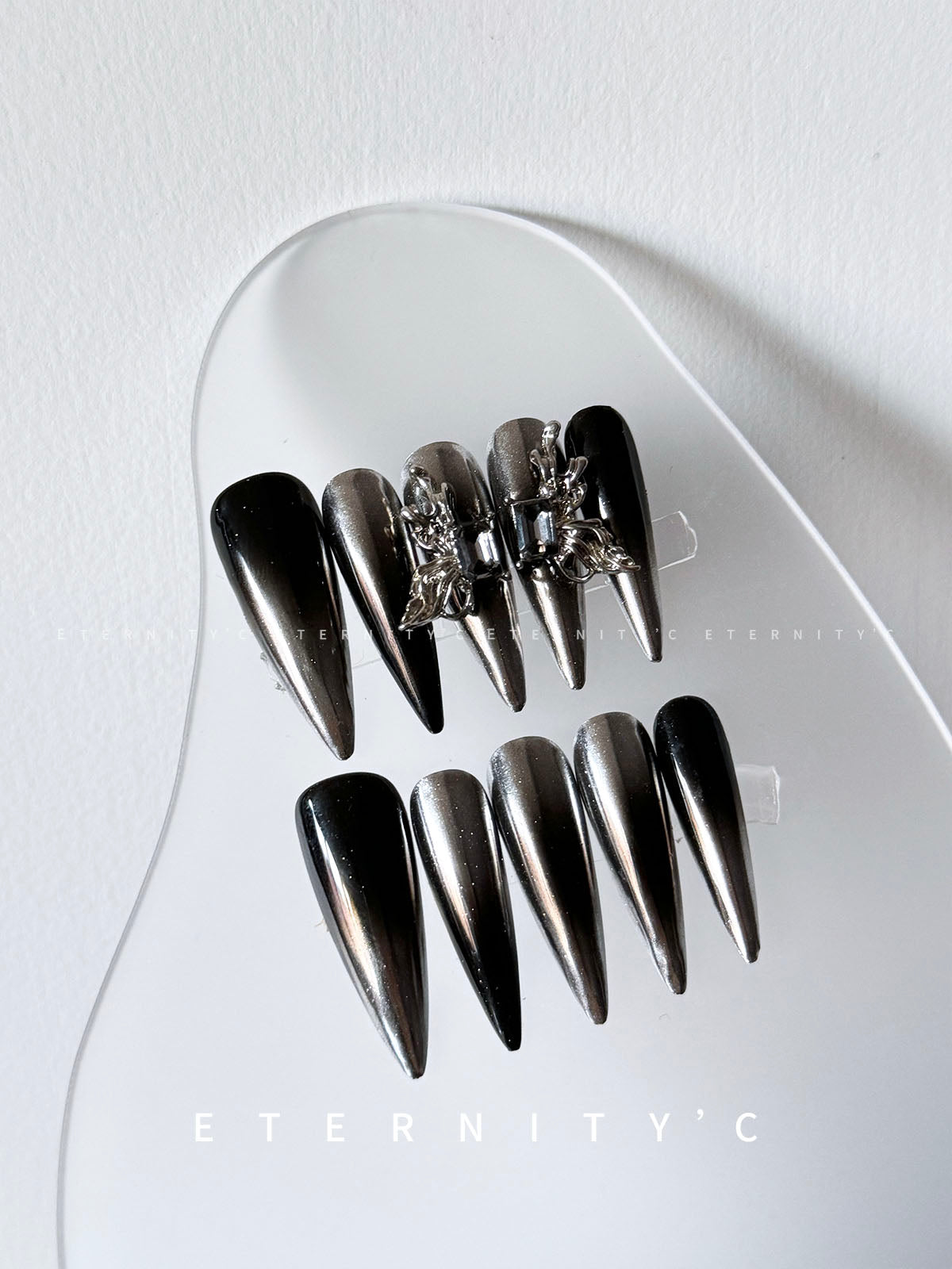 ETERNITY'C Handmade Custom 3D Butterfly Pressed On Wearable Nails T5007