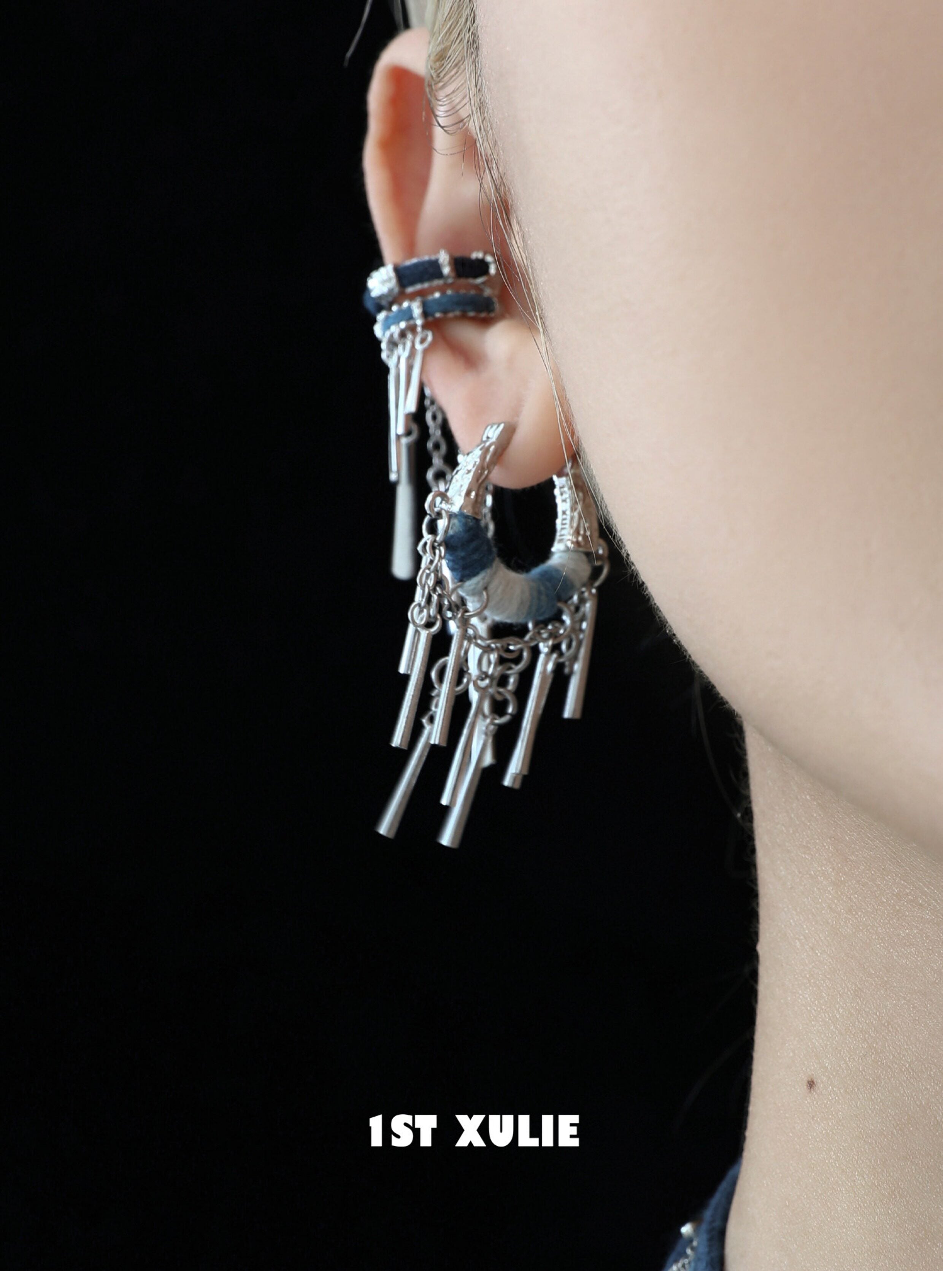 1STXULIE Superior Miao-style Niche Tassel Earrings T5823
