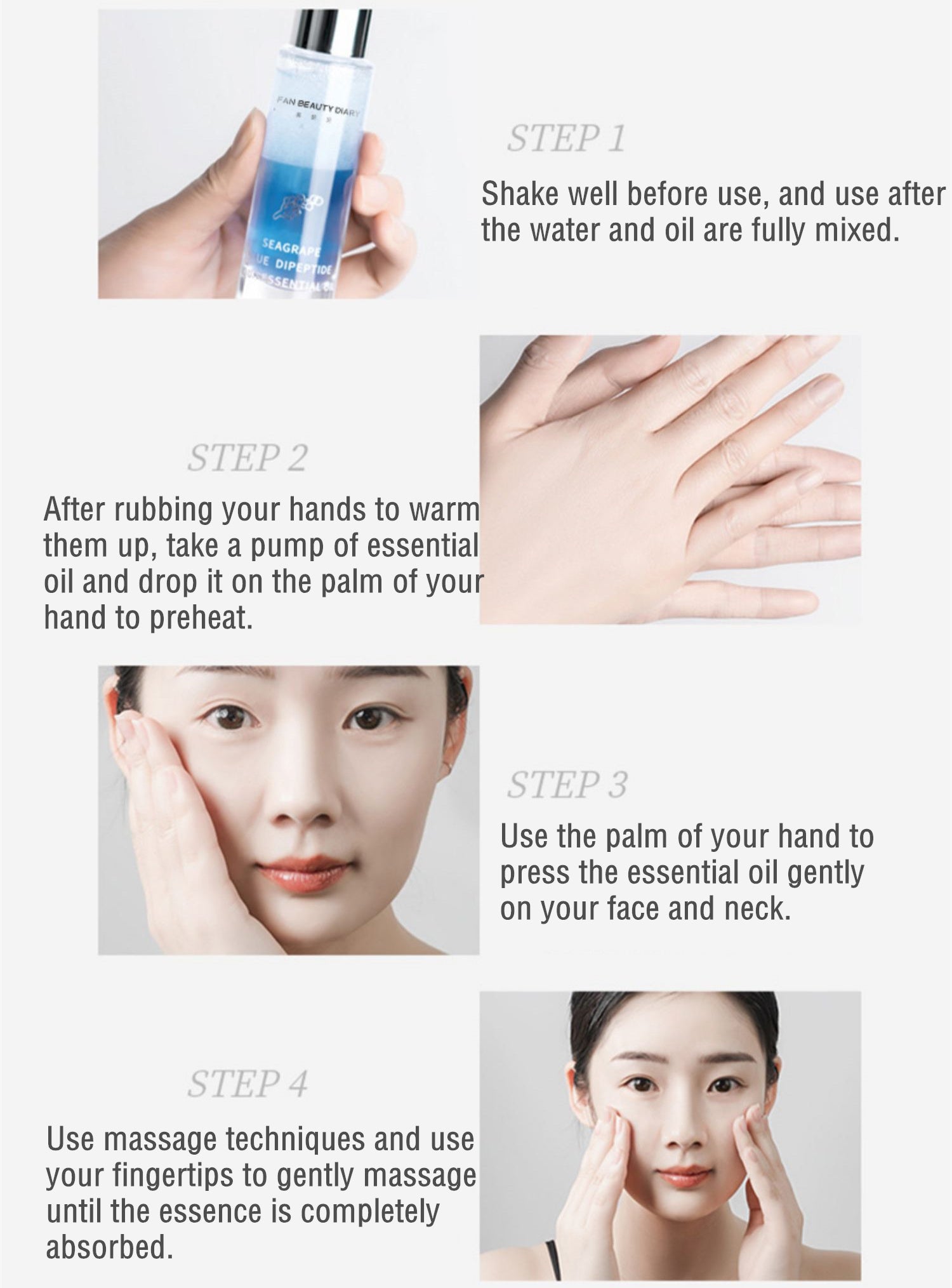 FAN BEAUTY DIARY Sea Grape Double Peptide Hydrating Essential Oil Serum T4232