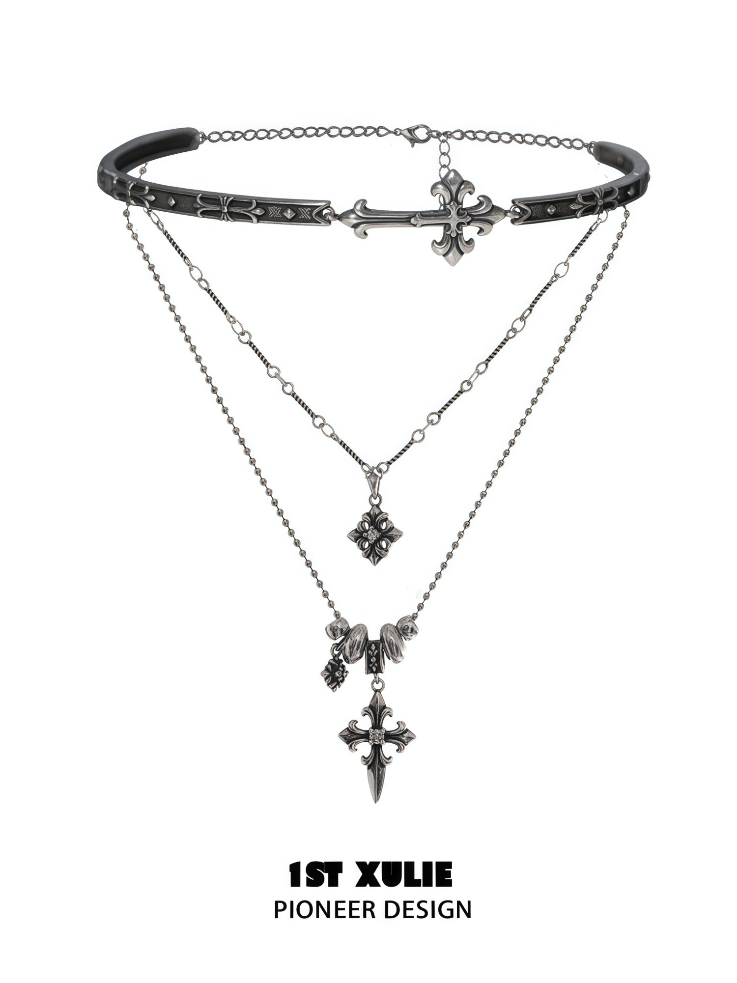 1STXULIE Superior Niche Iris Collection Gothic Choker Necklace T5872