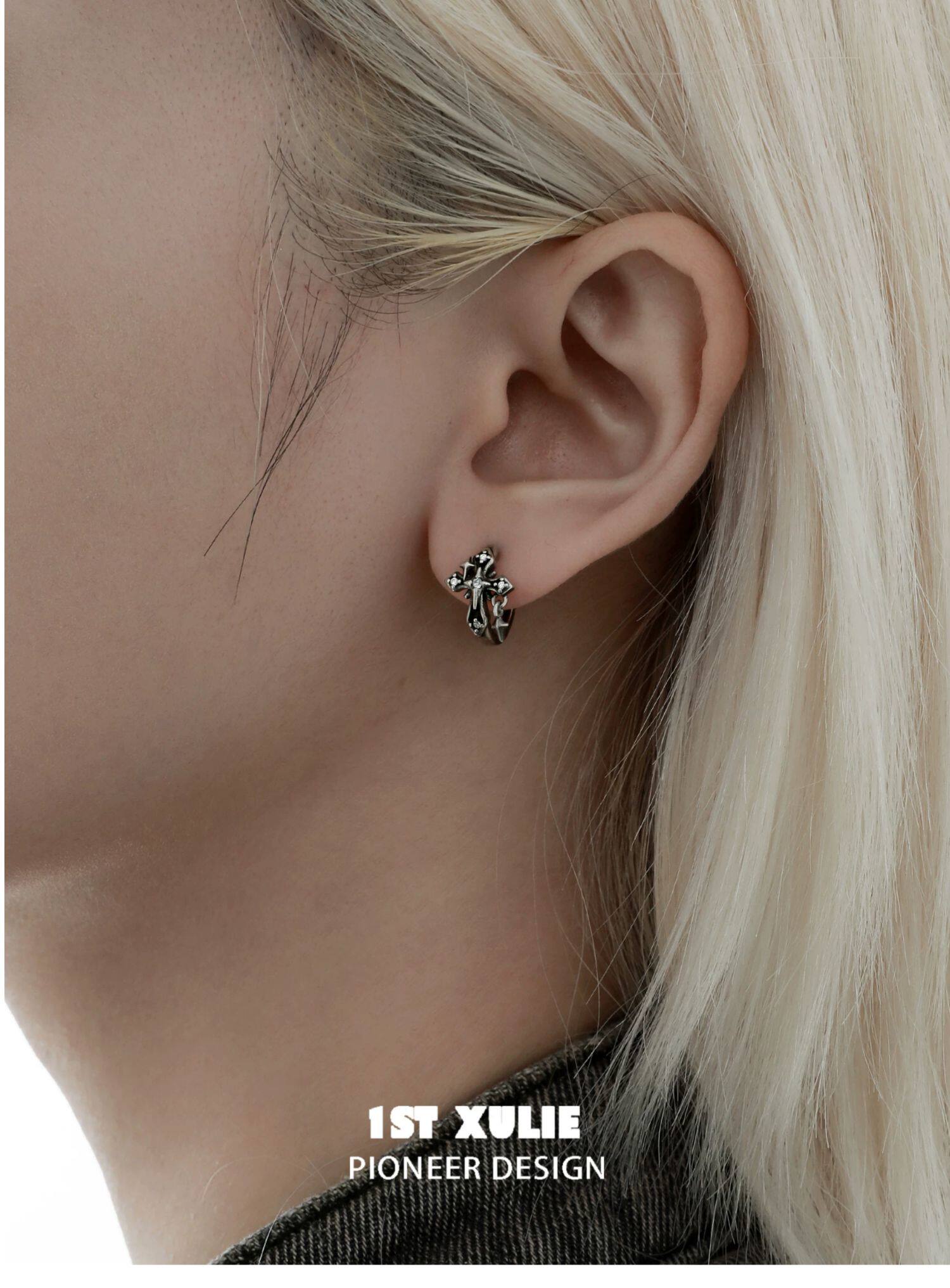 1STXULIE Superior Niche Iris Collection Cross-shaped Earring Backs T5879