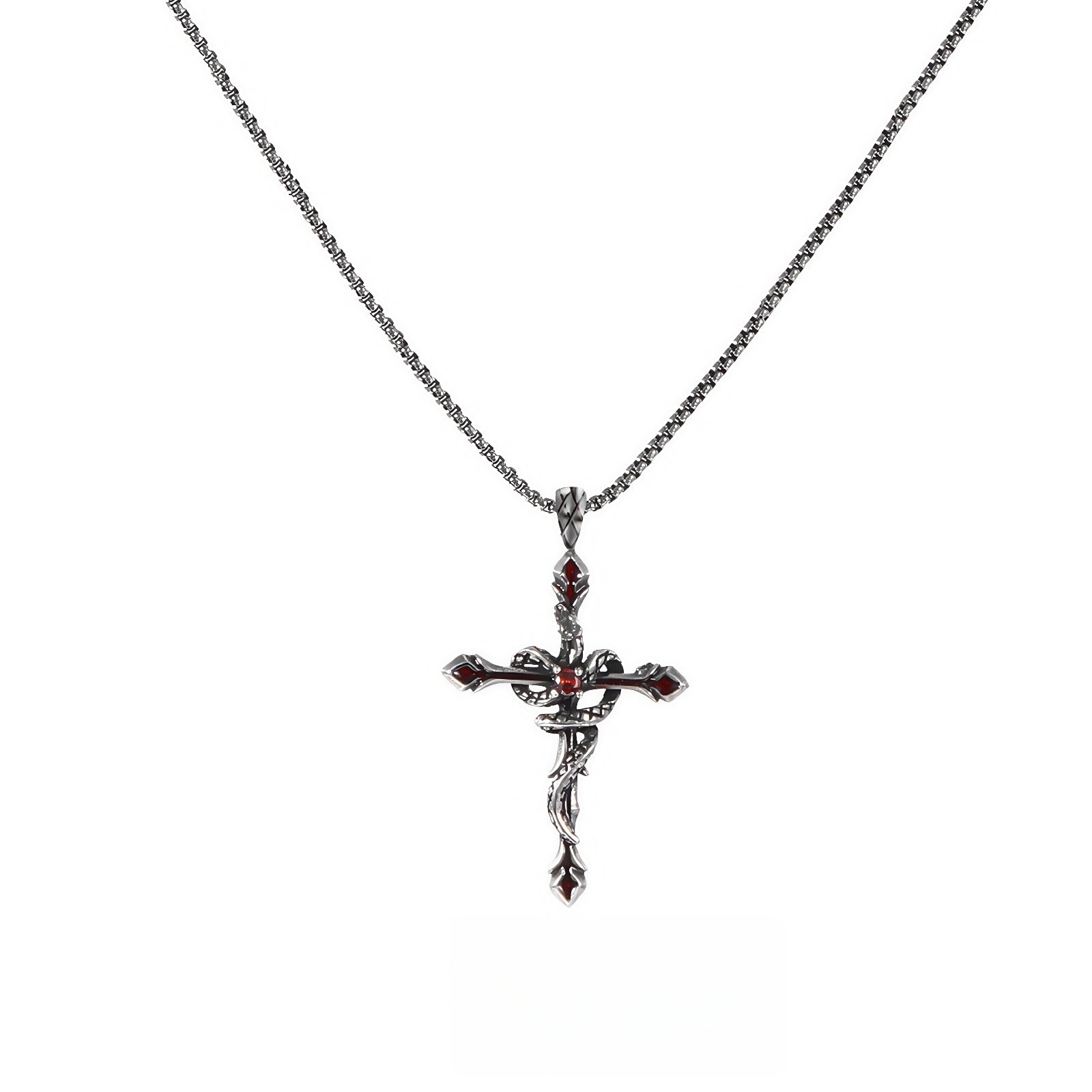 1STXULIE Hunting Collection Niche Snake Leather Gothic Choker Necklace T4496