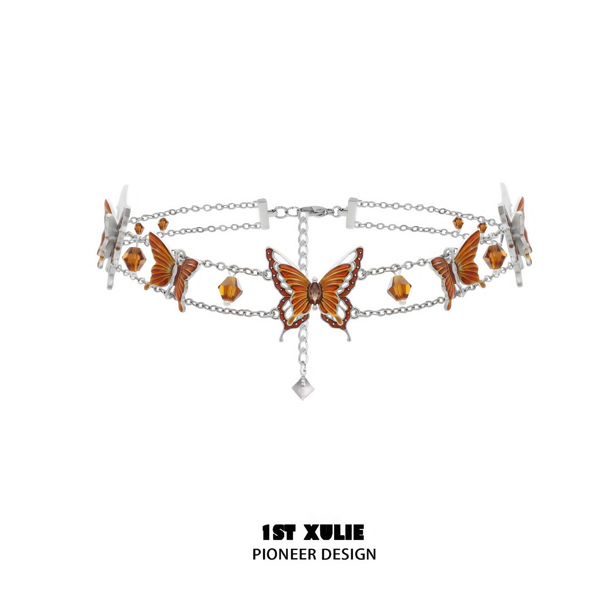 1STXULIE Desolate Rebirth Collection Niche Gothic Choker Necklace T4738