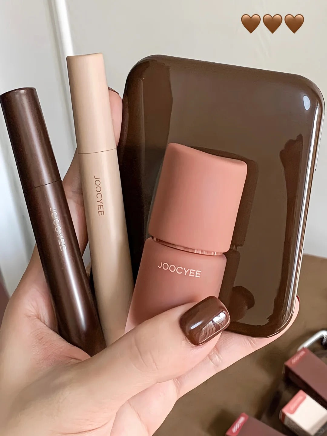 JOOCYEE Fall In Brown Collection Lipstick & Makeup Cream & Eyeshadow T5229