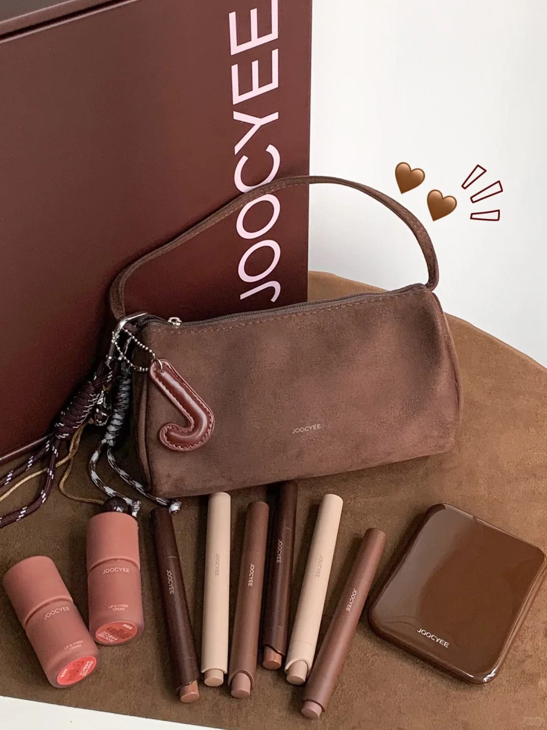 JOOCYEE Fall In Brown Collection Lipstick & Makeup Cream & Eyeshadow T5229