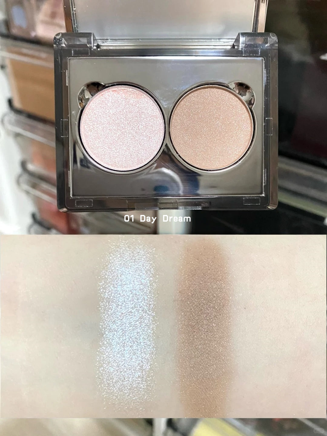 ODDITY 2-Color Matte & Diamond Shimmer Eyeshadow Palette T4961