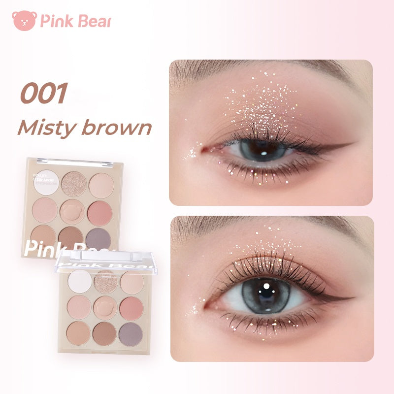 Pink Bear Energetic Girl Collection 9-color Eyeshadow Palette T4805