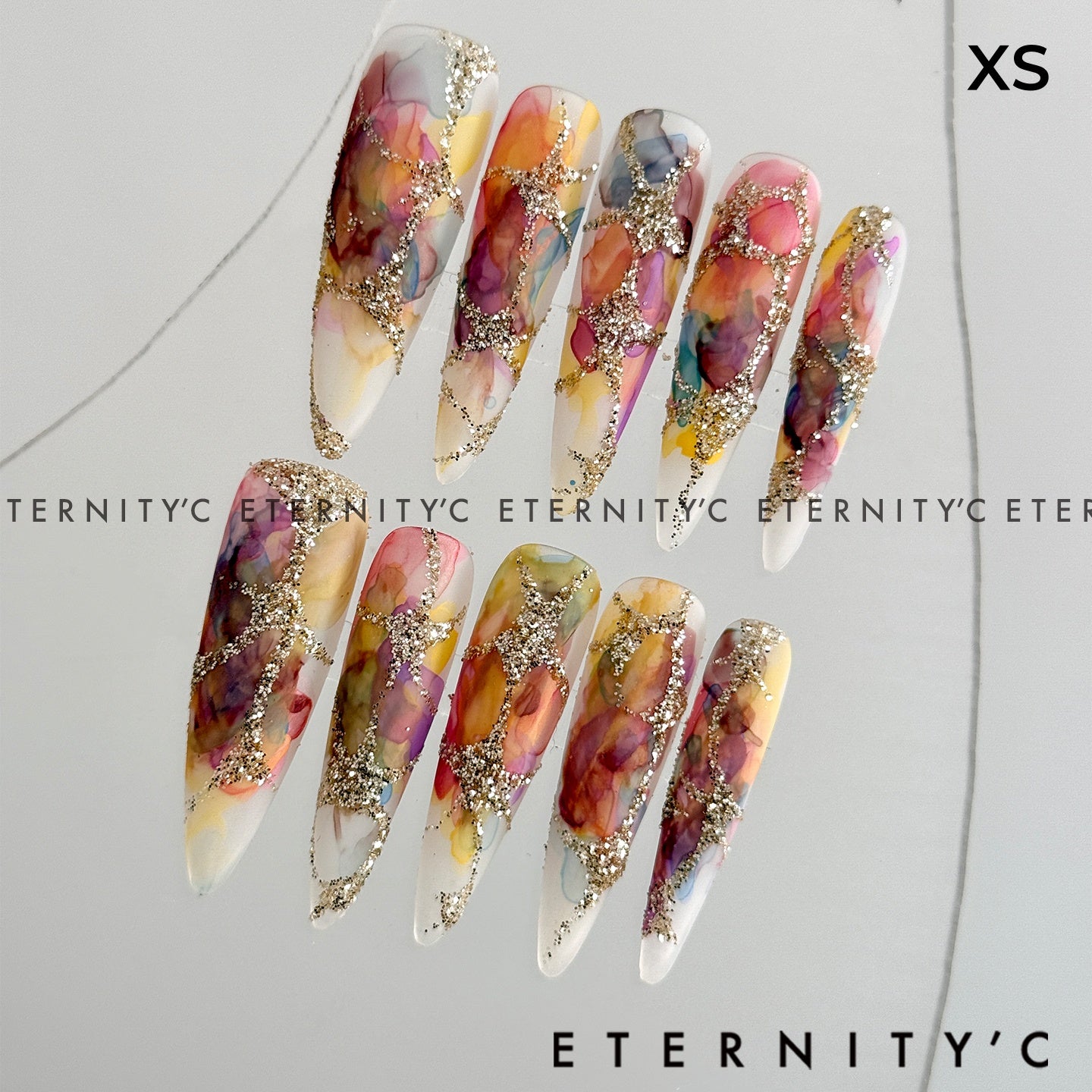 ETERNITY'C Handmade Custom Starlight Van Gogh Pressed On Wearable Nails T4991
