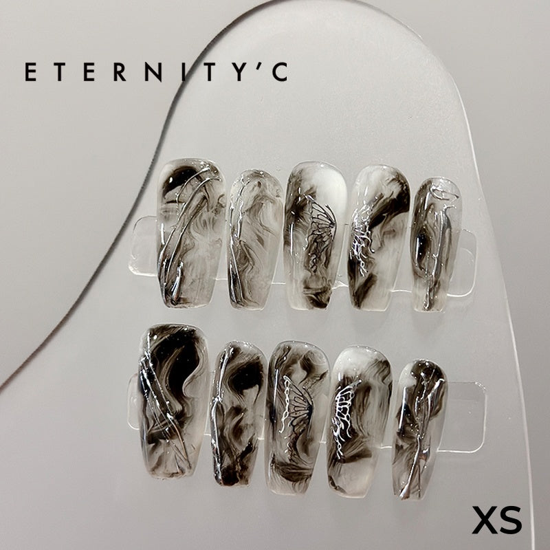 ETERNITY'C Handmade Custom Blooming Butterfly Pressed On Wearable Nails T5002