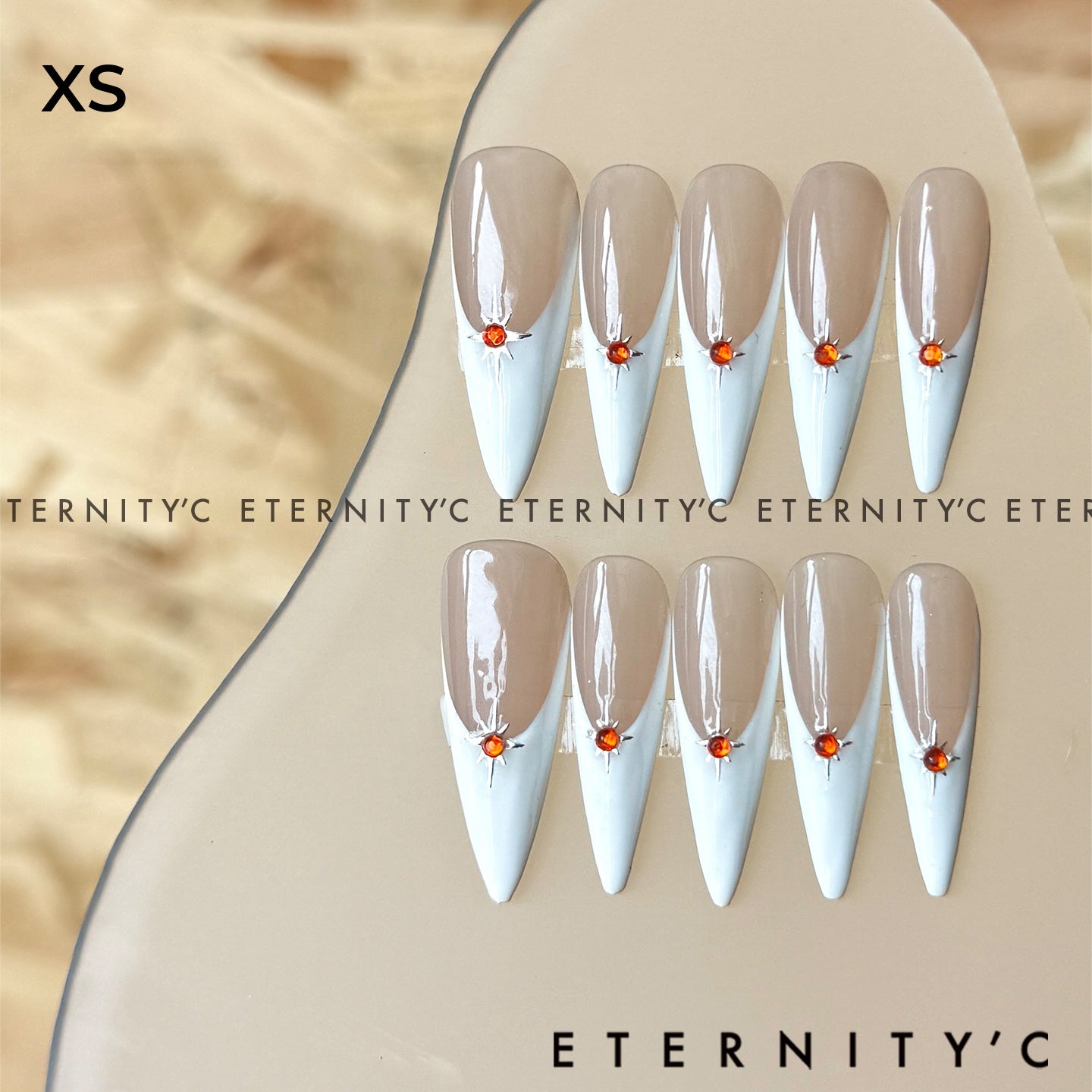 ETERNITY'C Handmade Custom Starburst Pressed On Wearable Nails T4997