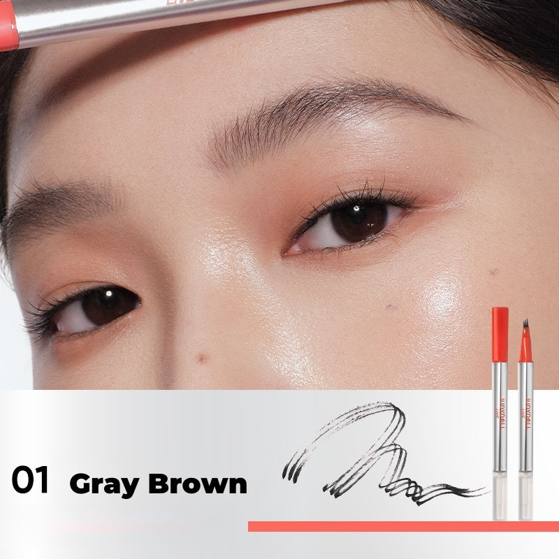 قلم حواجب JUDYDOLL طويل الأمد برأسين وثلاث شوك T4570