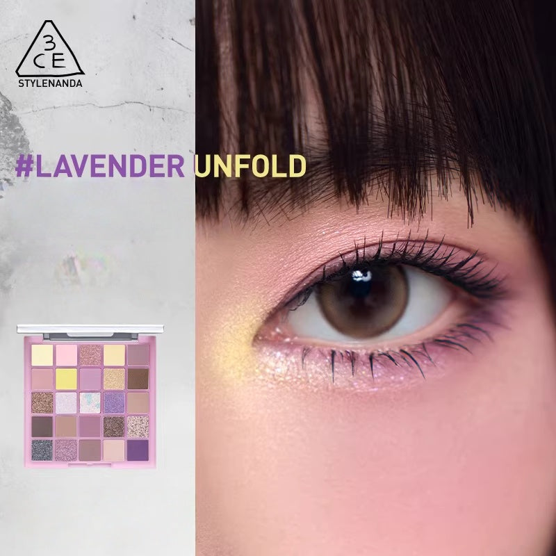 3CE 25-color Eyeshadow Makeup Palette #Lavender Unfold T5444