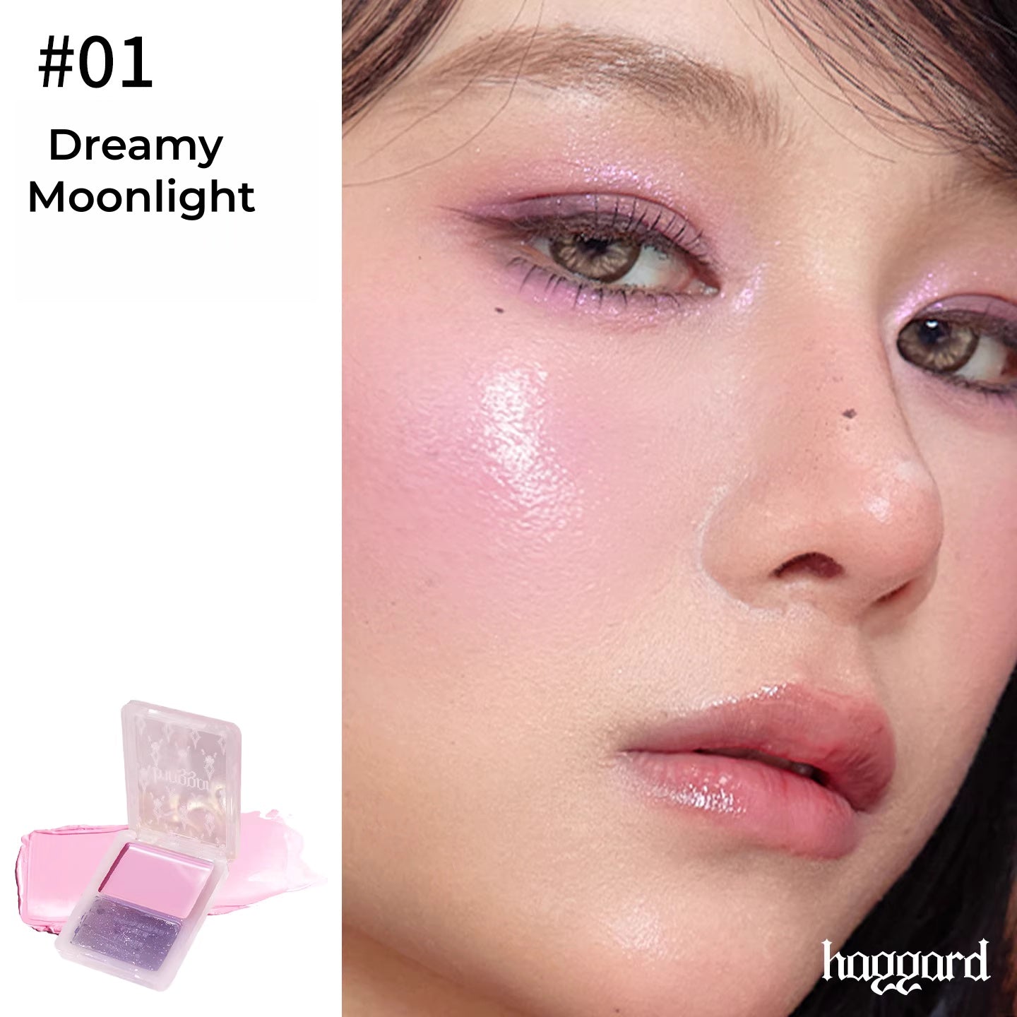 HAGGARD 2-color Long-wear Moist Glossy Blusher Cream T5273