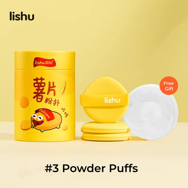 Lishu Wet & Dry Dual-use Soft Chip Powder Makeup Puff Set T5206