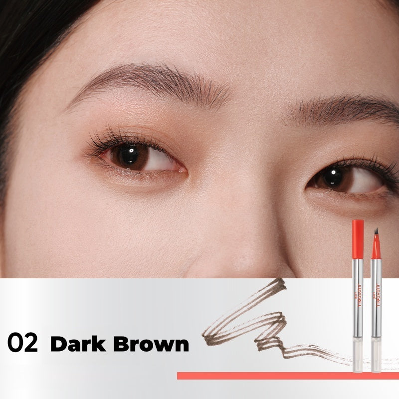 قلم حواجب JUDYDOLL طويل الأمد برأسين وثلاث شوك T4570