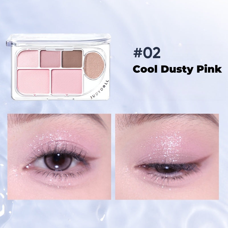 JUDYDOLL 6-color Matte & Pearlescent Eyeshadow Palette T4490