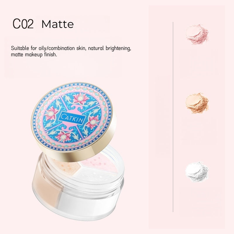 CATKIN Long-wear Oil-control Concealer 3-color Setting Makeup Loose Powder T5020