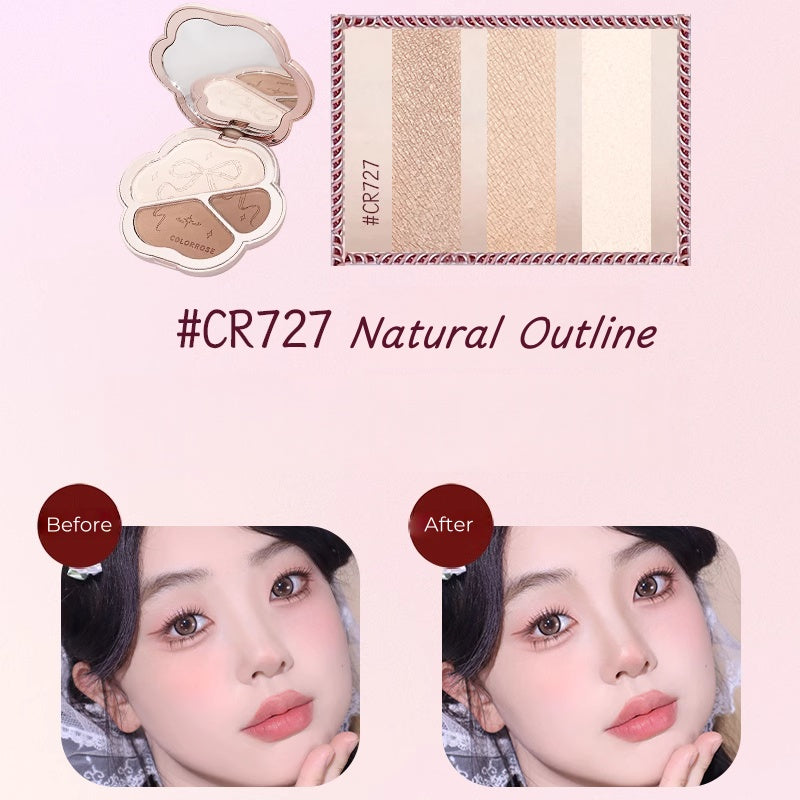 COLORROSE 3-color Contour & Highlighter Makeup Palette T5164