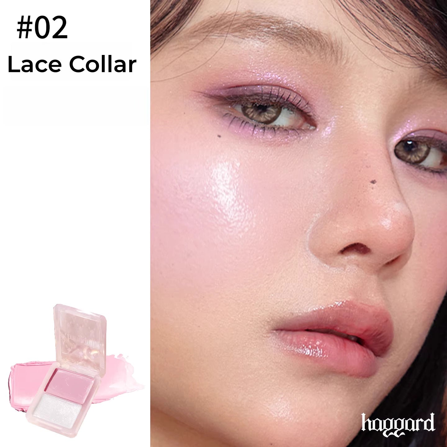 HAGGARD 2-color Long-wear Moist Glossy Blusher Cream T5273