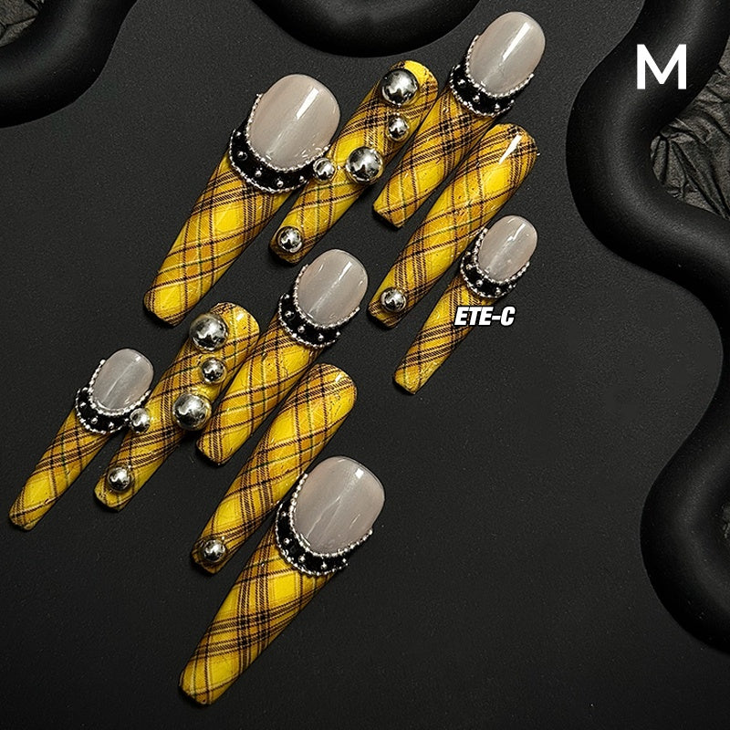 ETERNITY'C Handmade Custom Green Girl Pressed On Wearable Nails T5013