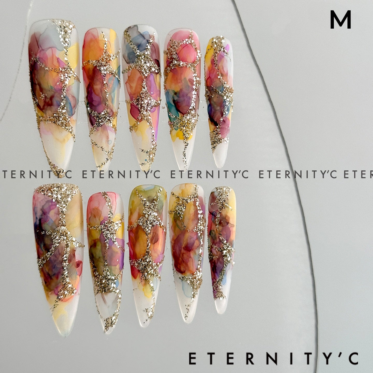 ETERNITY'C Handmade Custom Starlight Van Gogh Pressed On Wearable Nails T4991