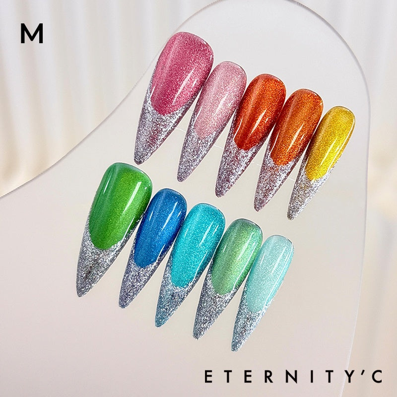 ETERNITY'C Handmade Custom Rainbow Starry Pressed On Wearable Nails T4996
