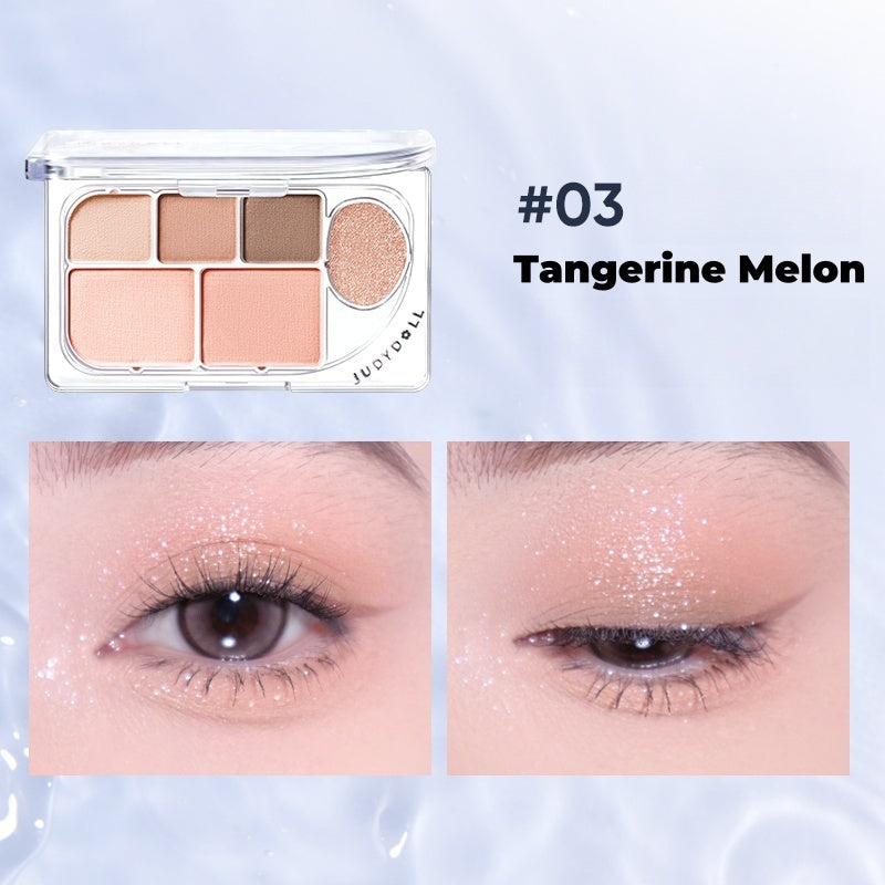 JUDYDOLL 6-color Matte & Pearlescent Eyeshadow Palette T4490