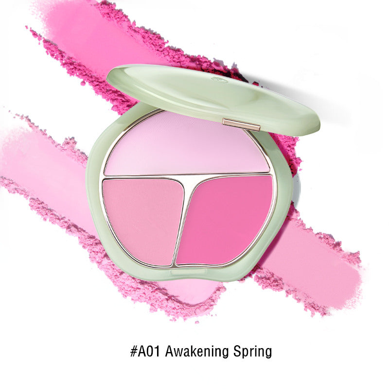 TIMAGE Green Jade Series Tri-Color Matte Blusher Palette T3129