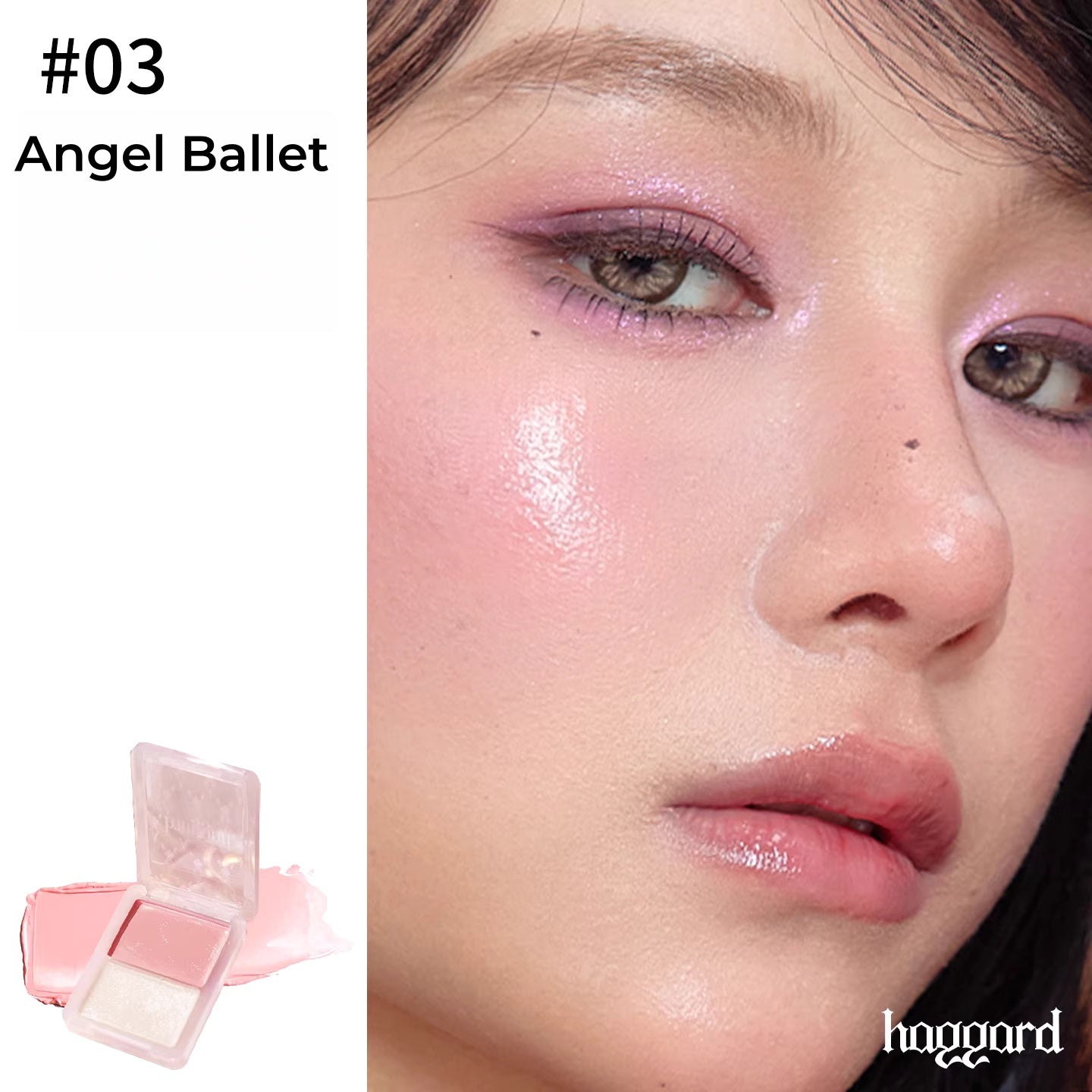 HAGGARD 2-color Long-wear Moist Glossy Blusher Cream T5273