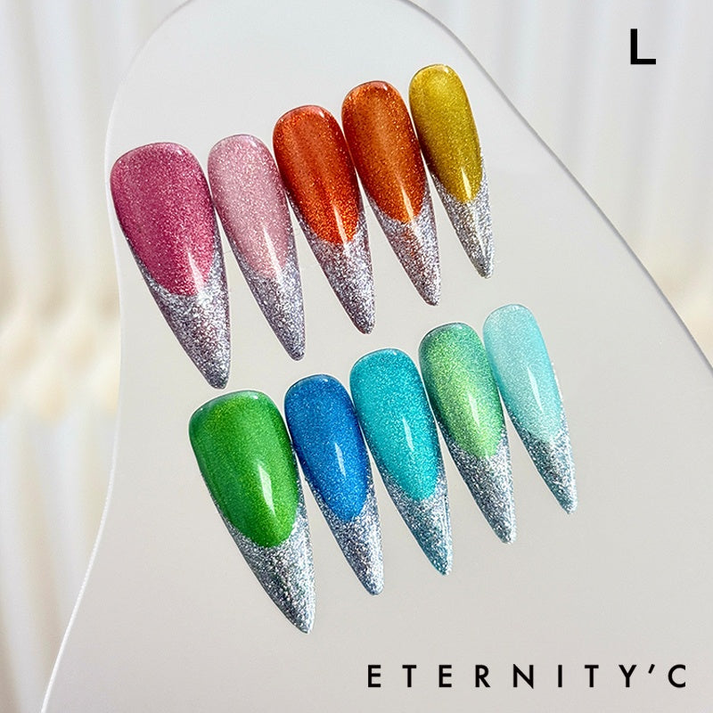 ETERNITY'C Handmade Custom Rainbow Starry Pressed On Wearable Nails T4996