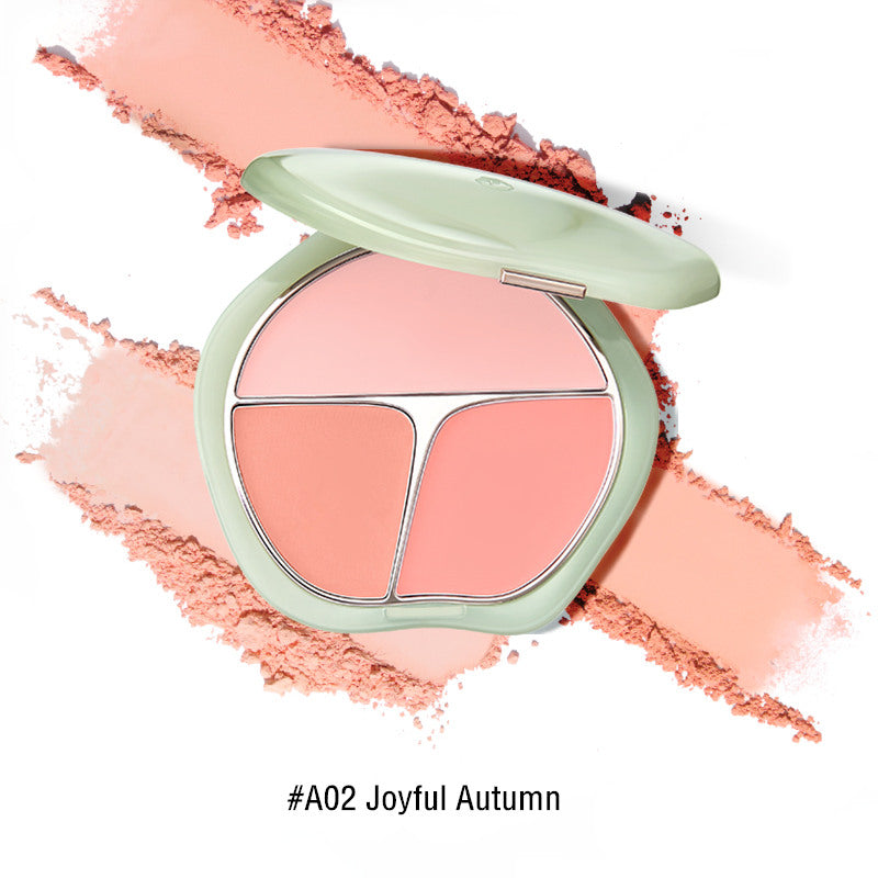 TIMAGE Green Jade Series Tri-Color Matte Blusher Palette T3129