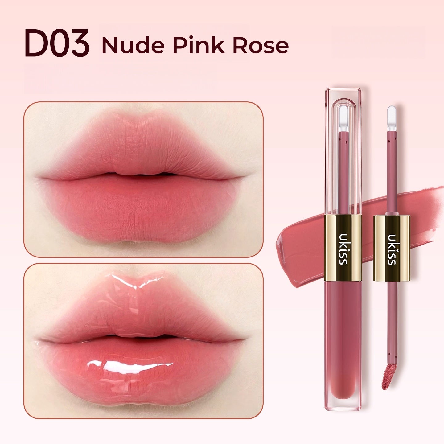 UKISS Read Your Minds Double-head Glossy & Matte Lip Glaze T5346