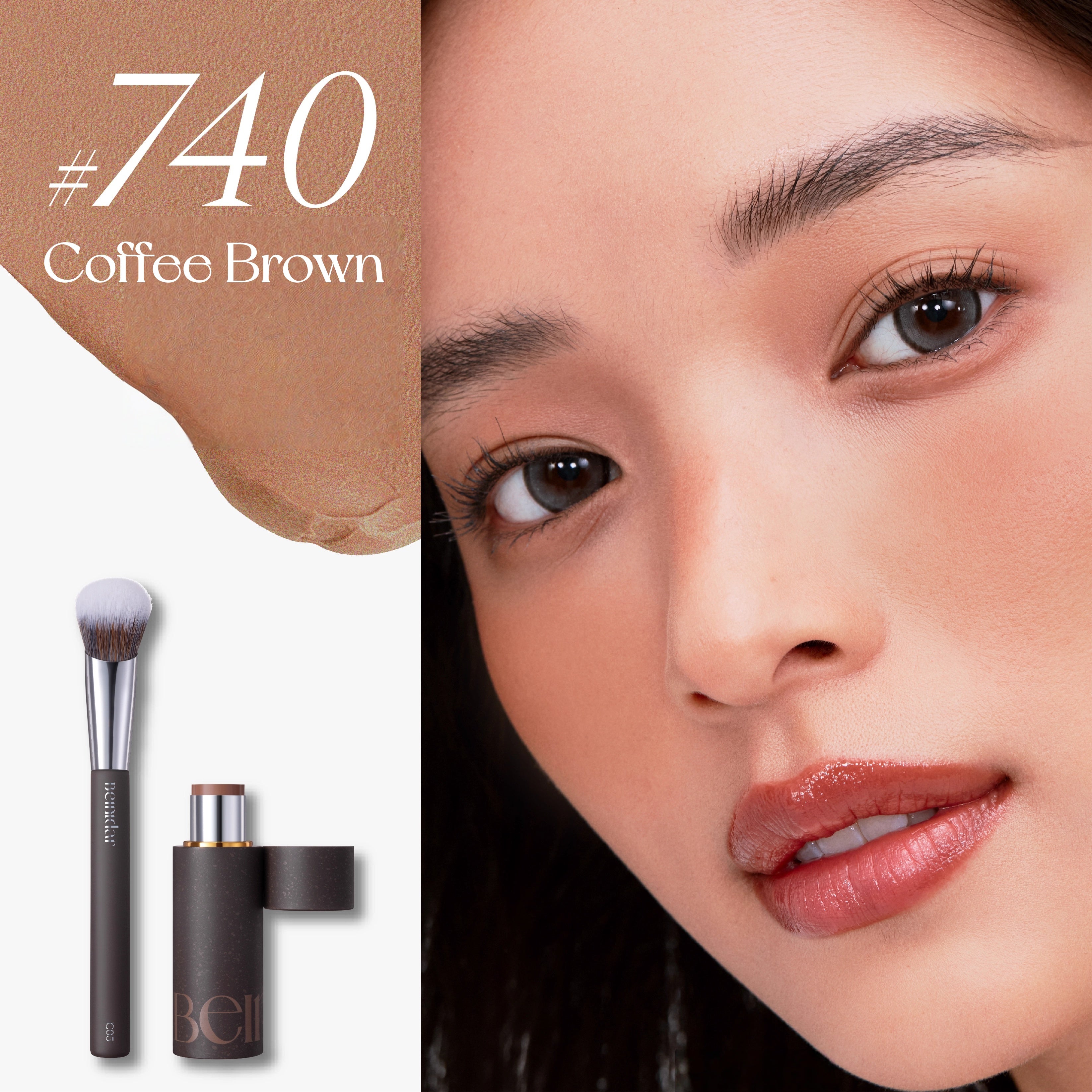 BEINIDAR Multi-use Matte Makeup Stick for Blusher & Eyeshadow & Lipstick T5434