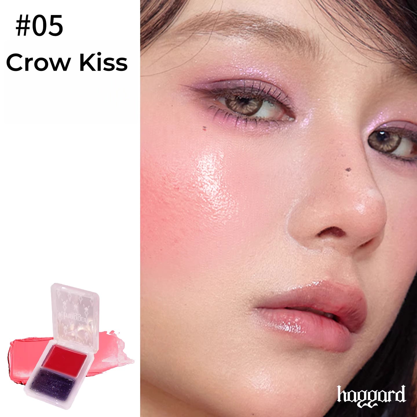 HAGGARD 2-color Long-wear Moist Glossy Blusher Cream T5273