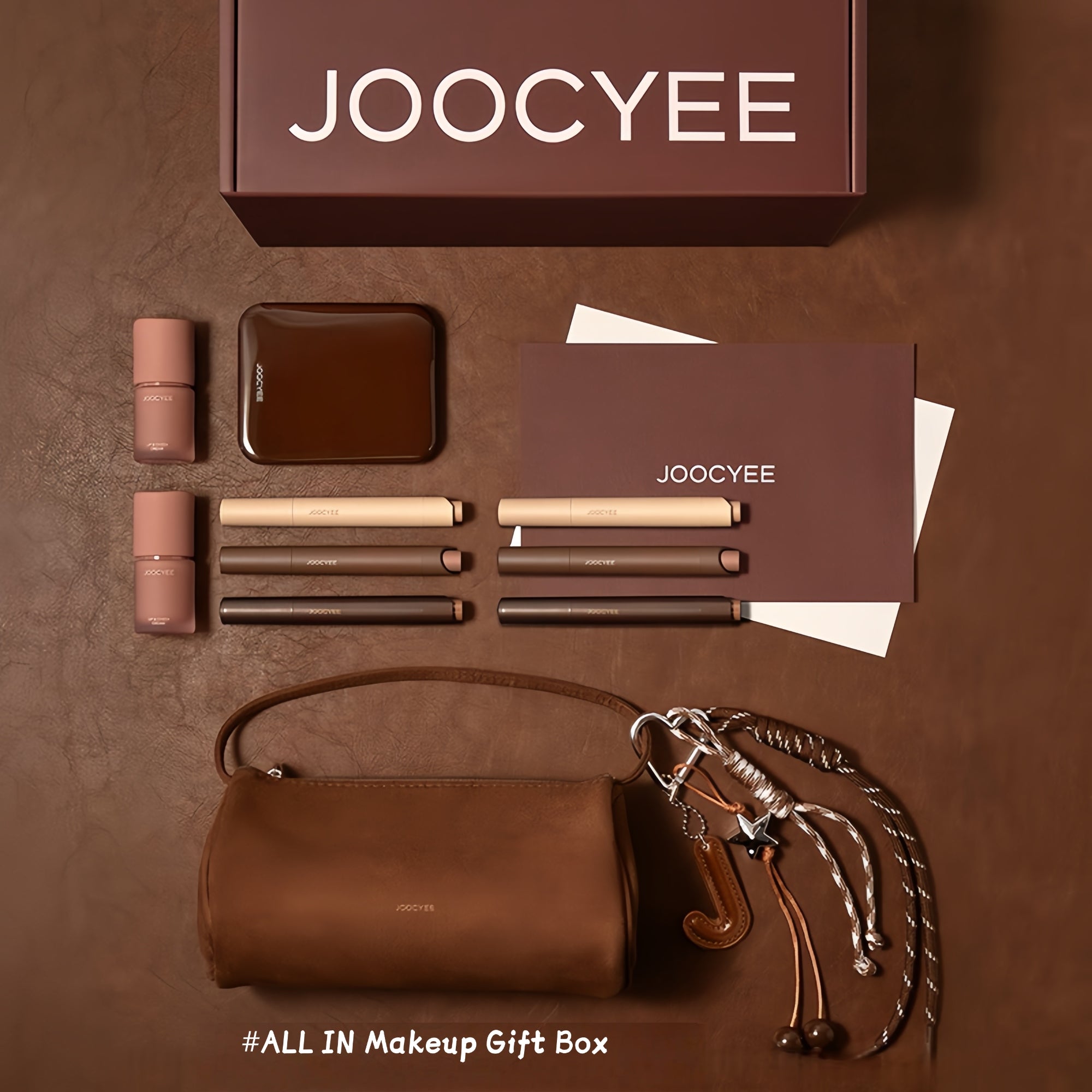 JOOCYEE Fall In Brown Collection Lipstick & Makeup Cream & Eyeshadow T5229