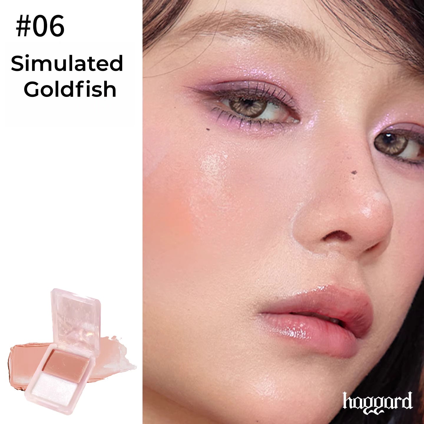 HAGGARD 2-color Long-wear Moist Glossy Blusher Cream T5273