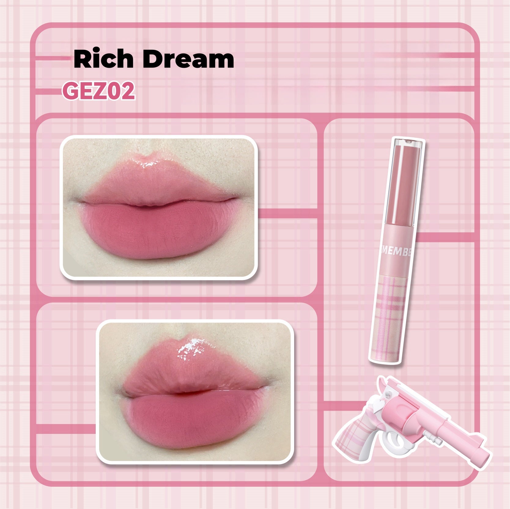 LEEMEMBER Doule-head Moist Matte & Mirror Lip Glaze T4311