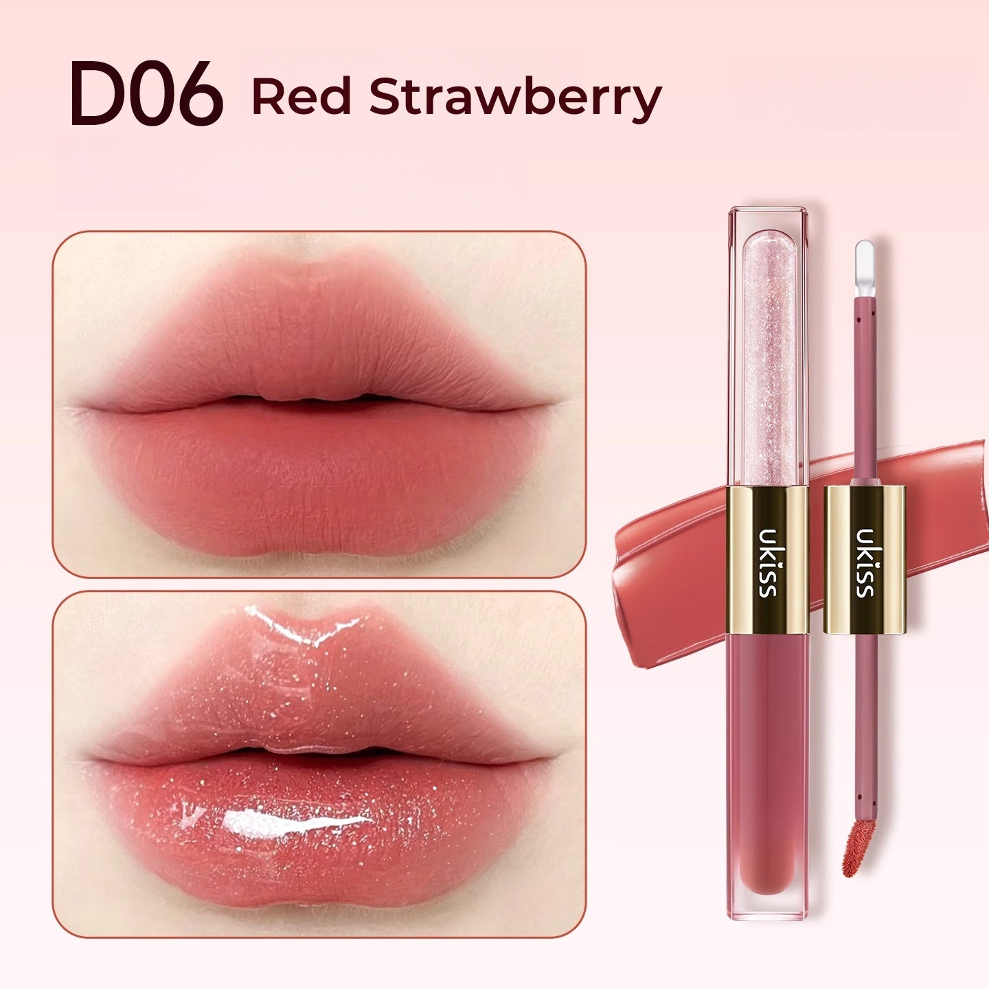 ティント UKISS Read Your Minds Double-head Glossy & Matte Lip Glaze T5346