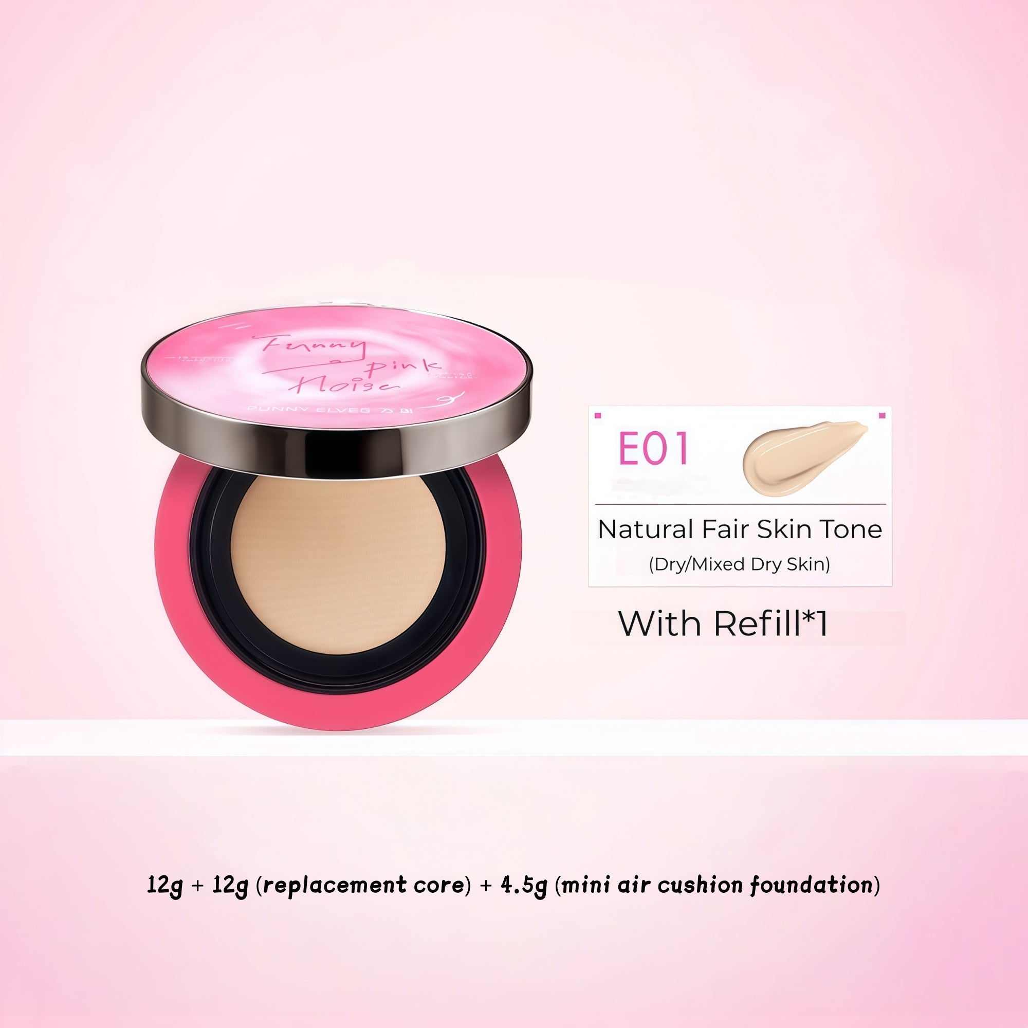 Funny Elves Ling-wear Oil-control Moist Air Cushion Foundation (2.0) T5328