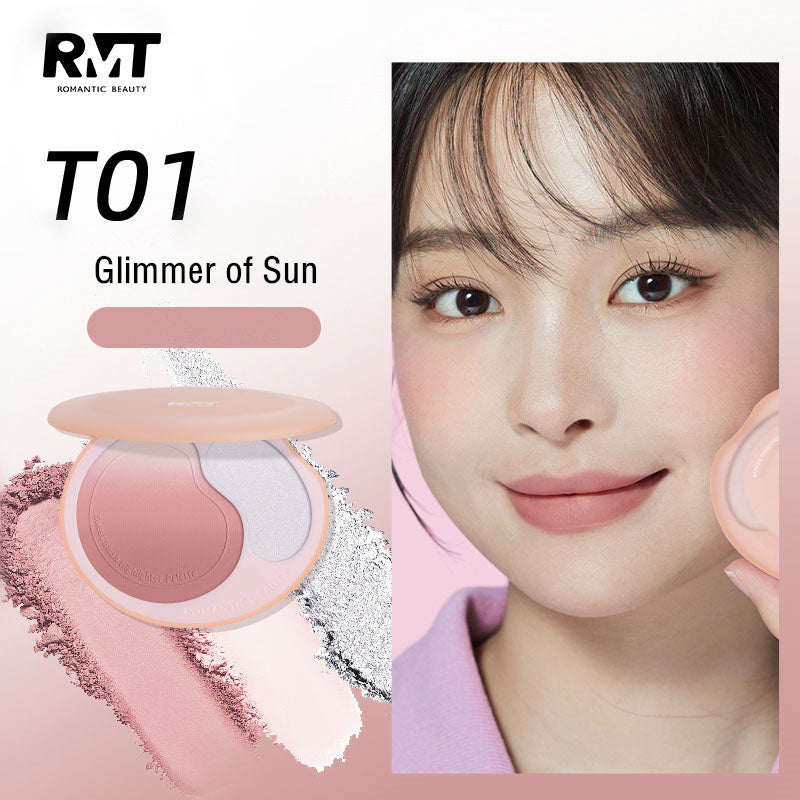 ROMANTIC BEAUTY Sweet Gradient Blusher & Highlighter Makeup Palette T3827