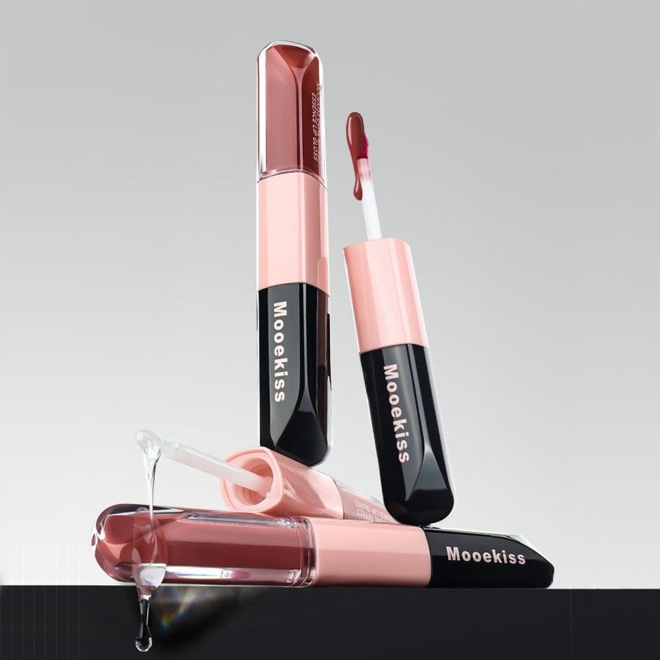 MOOEKISS Double-Head Essence Matte & Mirror Lip Glaze T4377