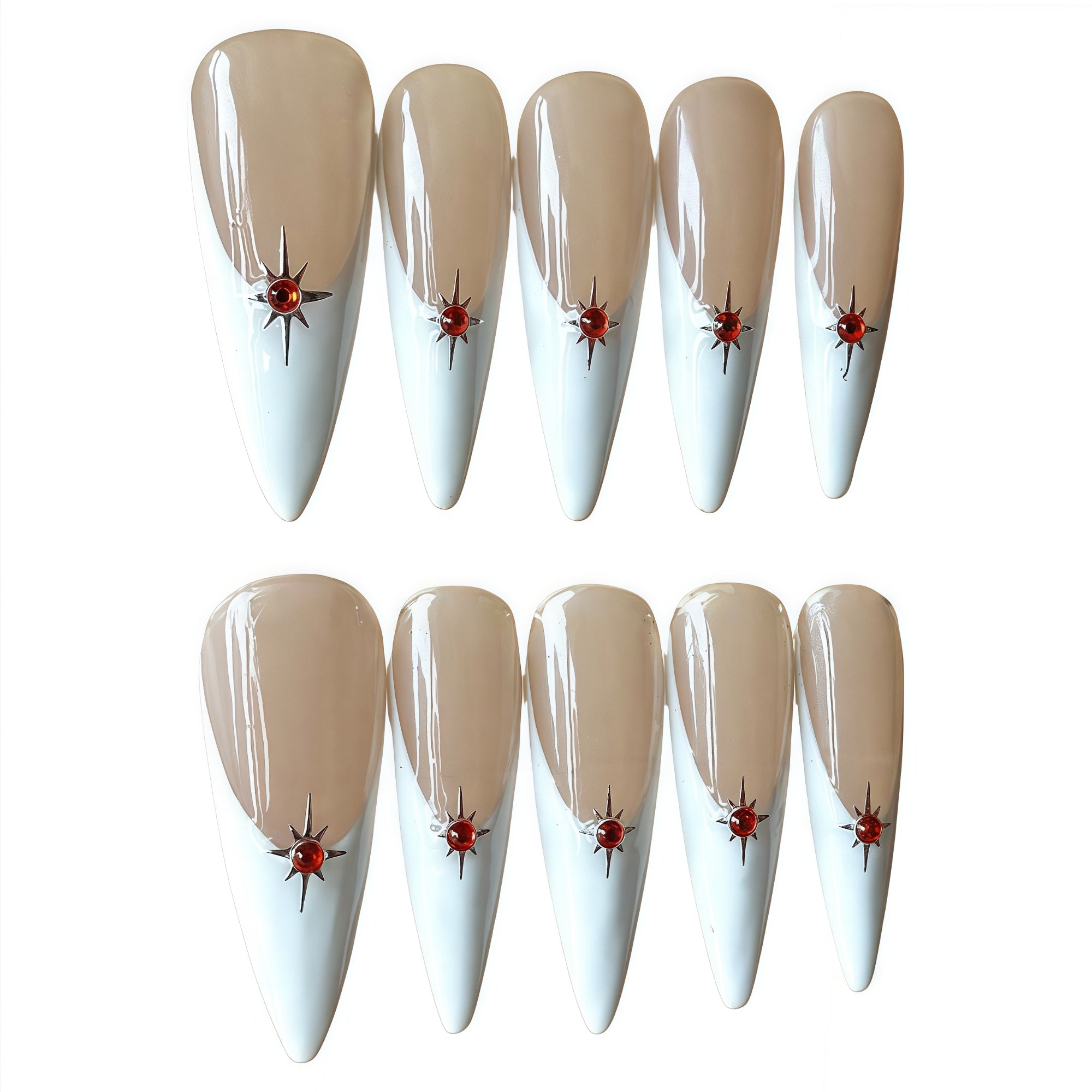 ETERNITY'C Handmade Custom Starburst Pressed On Wearable Nails T4997