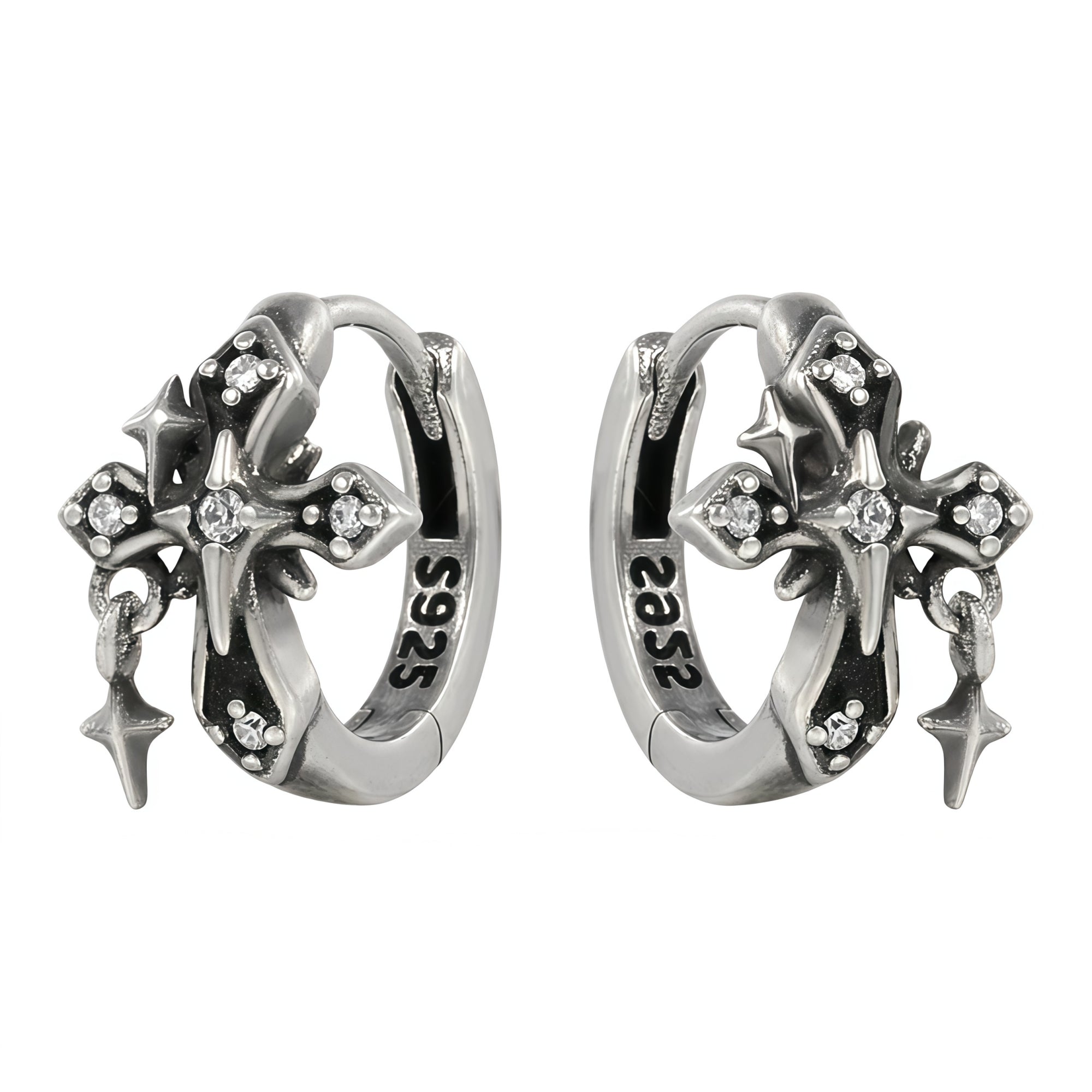 1STXULIE Superior Niche Iris Collection Cross-shaped Earring Backs T5879